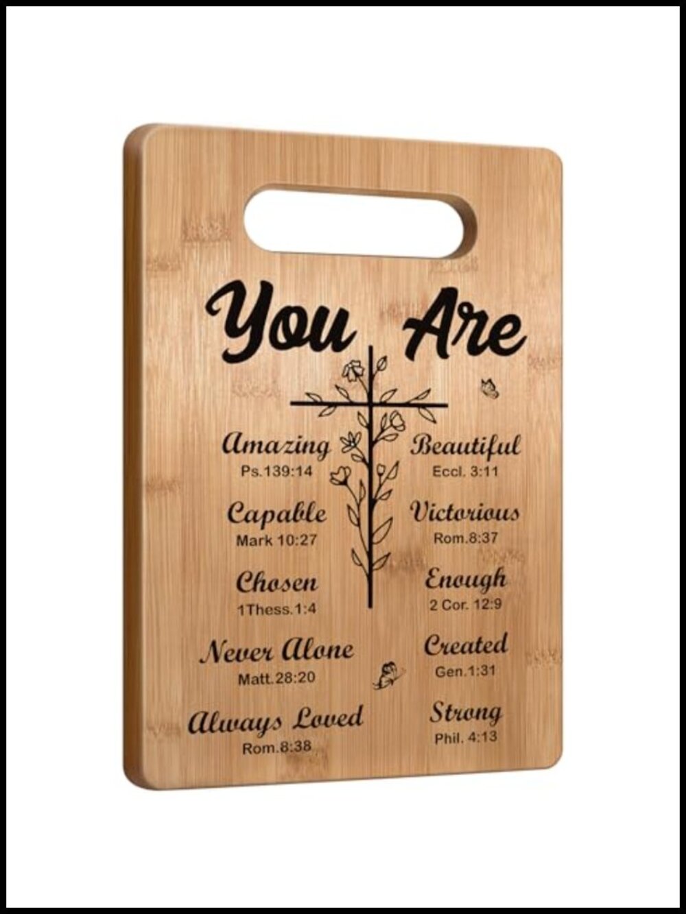 Bamboo Cutting Board Christian Gift for Women Inspirational